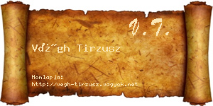 Végh Tirzusz névjegykártya